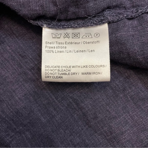 Malvin Royal Blue 100% Linen Belted Waist Safari Shirt Dress - Picture 9 of 9